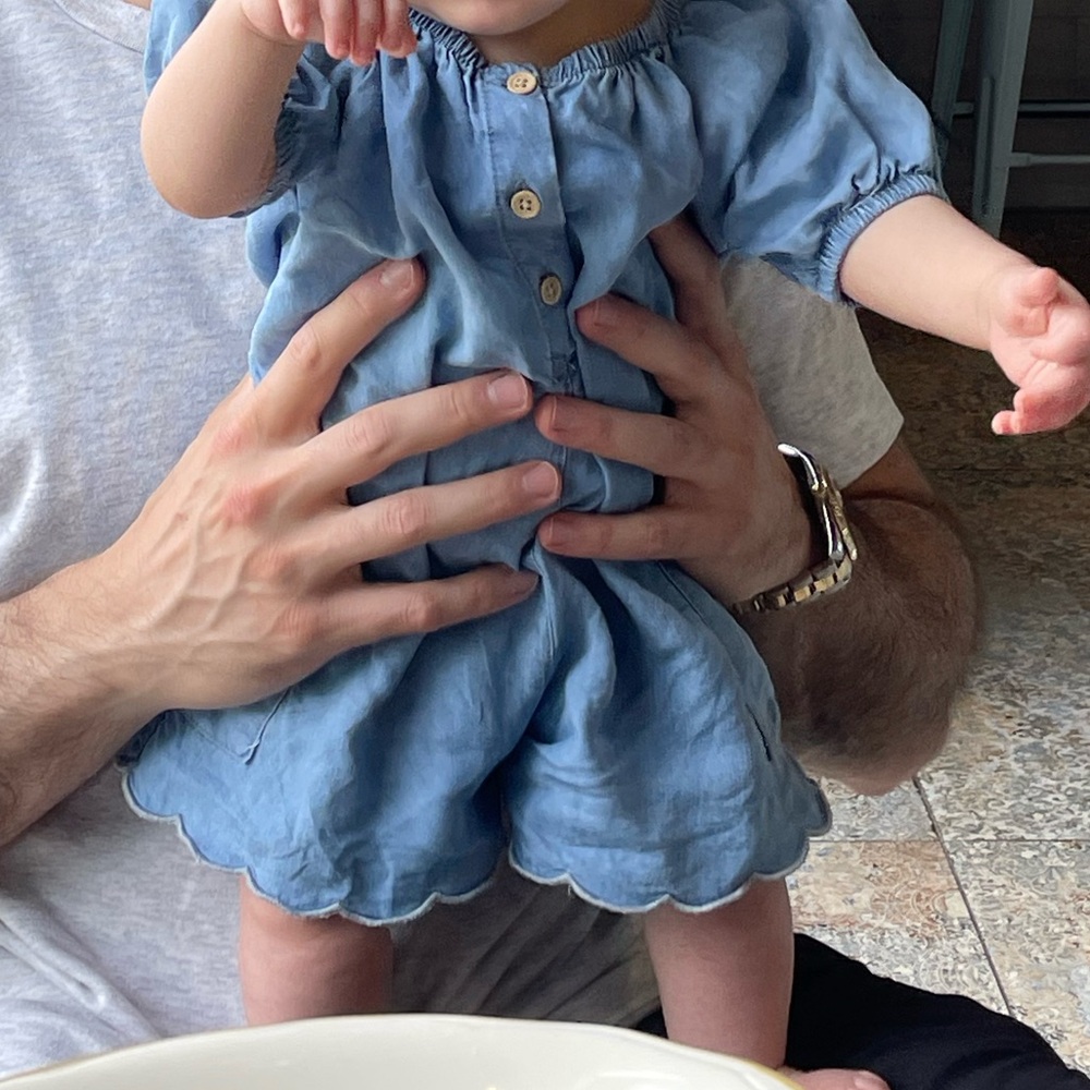 lightweight denim romper baby